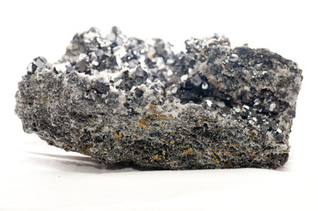 galena metallic ore mineral sample, a rare earth mineralの写真素材