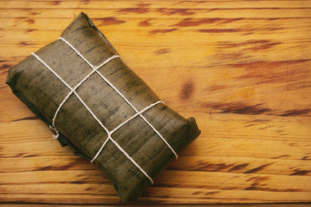 A closeup shot of Venezuelan Hallaca dishの写真素材