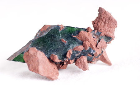 vivianite crystal mineral sample very dark with striationsの写真素材