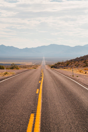 A vertical shot of a road