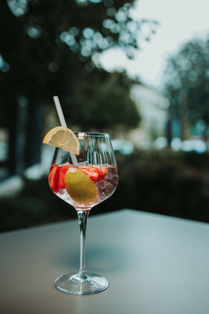 A closeup shot of a cocktail in a glassの写真素材