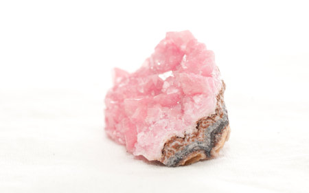 pink red rhodochrosite crystal mineral sample for jewelryの写真素材