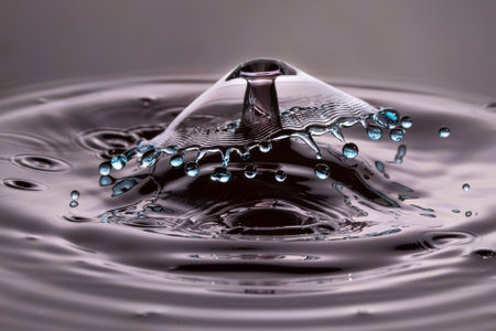 A closeup shot of a water drop collision with abstract effect