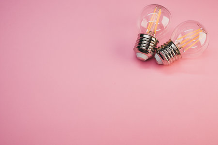 A closeup shot of incandescent light bulbsの写真素材