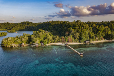 A beautiful aerial shot of an island in Phuket, Thailandの写真素材