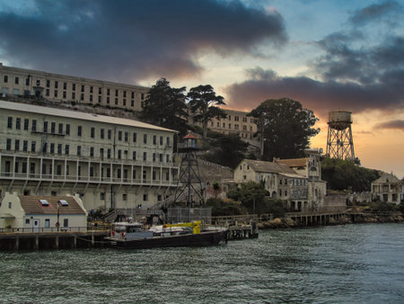 Alcatraz Prison, an island prison in San Francisco Bay, off San Francisco, California, United States of America, North America.のeditorial素材