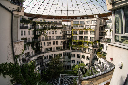 The interior of the famous Gasometer in Viennaのeditorial素材
