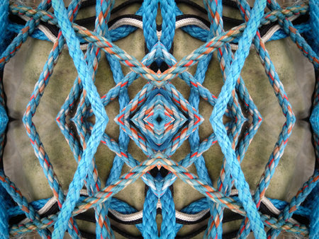 A kaleidoscope pattern of knotted ropes