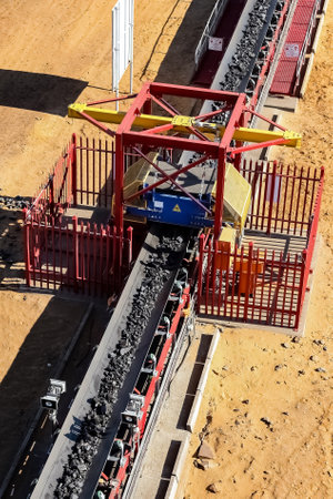 A vertical shot of large machinery used for Manganese Mining in South Africa
