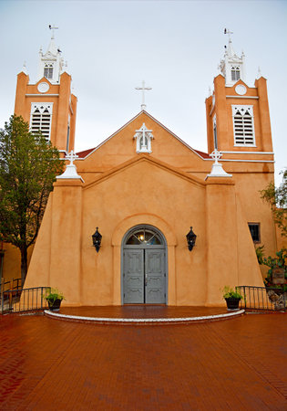 The famous historic San Felipe of Neri church in New Mexico, USAの写真素材