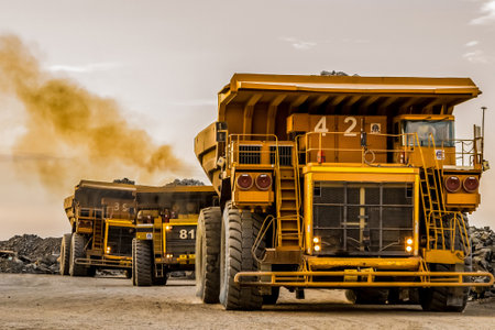 The platinum mining machinery in a site in South Africa