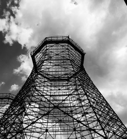 Industrial Metal Building in black and white