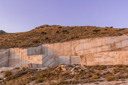 Marble quarry at sunset in Andalusia (Spain)の写真素材