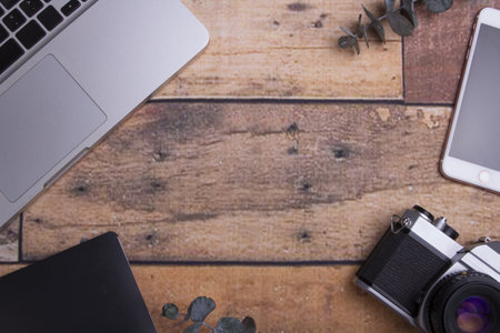 Table with photography business elementsの写真素材