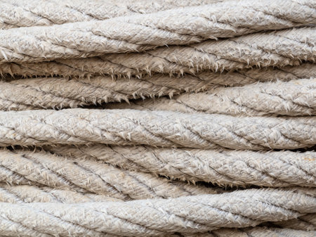 A closeup shot of the twisted rough rope texture