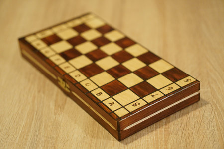 A selective focus shot of closed chessboard
