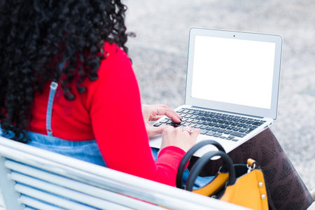 A woman with curly hairの写真素材