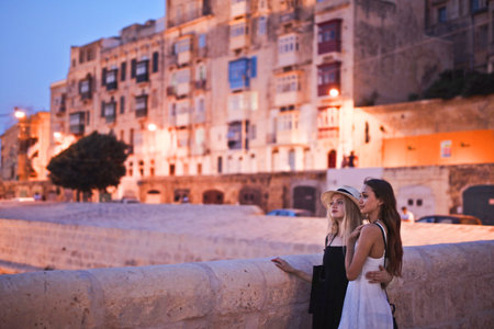 A loving lesbian couple enjoying the sights during the tripの写真素材