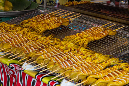 Tasty streetfood market in Bangkok, Thailandの写真素材