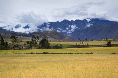 A beautiful shot of the Sacred Valley of the Incas landscape in Peru