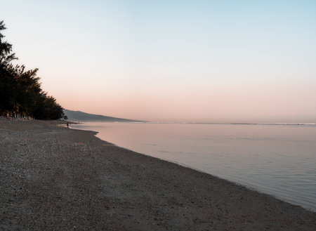 A breathtaking sunset scenery at the sandy beach