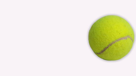 A tennis ball isolated on a white backgroundの写真素材