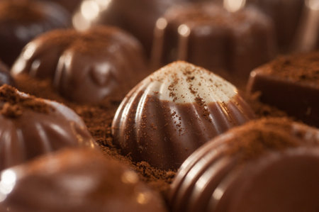 A selective focus shot of tasty chocolate candiesの写真素材