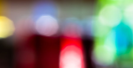 A colorful defocused abstract with bokeh - great for wallpaper or backgroundの写真素材