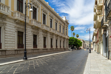 Pedestrian and shopping street in Reggio Calabria city centre, Italy