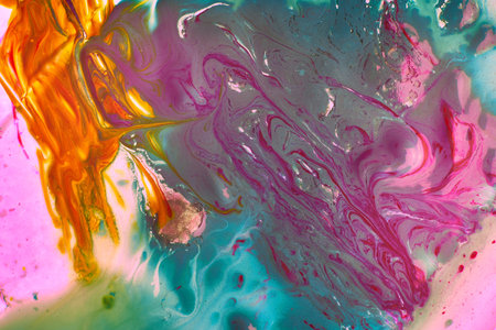 A closeup of colorful abstract oil painted waves - perfect for wallpapers