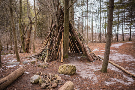 Primitive campsite display in Valens Lake Conservation Area