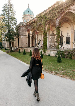 A beautiful young female in the parkの写真素材