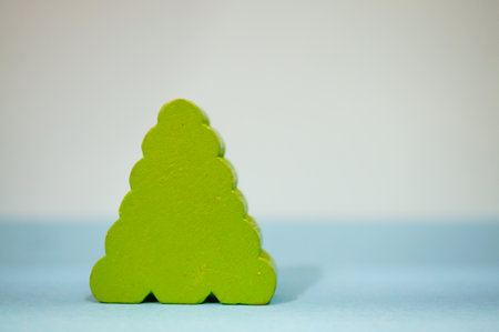 A selective focus shot of a wooden toy treeの写真素材