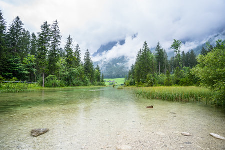 Hintersee, Bavaria during cloudy weather in the summer