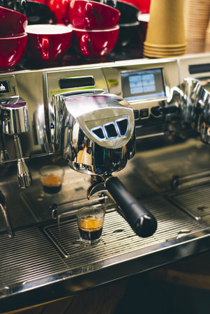 A closeup shot of espresso machineの写真素材