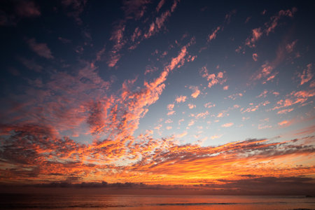 A amazing and colorful sunset backgroundの写真素材