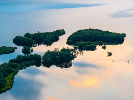 Sun Set of Derwent Waterの写真素材