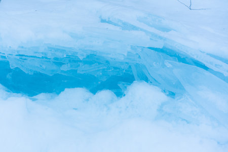 A chilling view of a frozen lake in winter