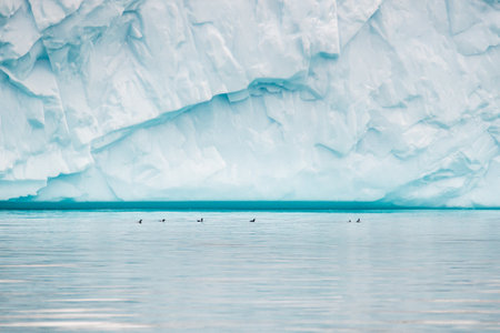A beautiful view of the massive iceberg in Disko Bay, Greenlandの写真素材