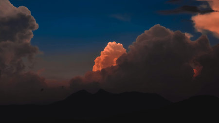 A closeup shot of a beautiful cloudy sunset sky - perfect for mobile