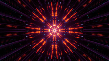 An abstract digital illustration background with an orange radiating pattern