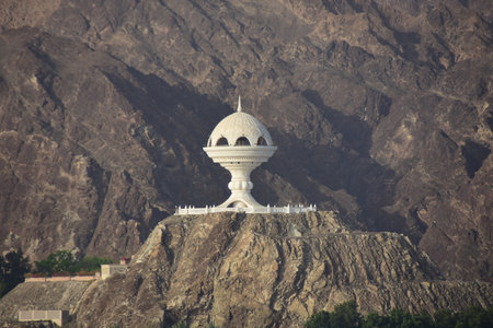 A scenic view of the observation deck on the mountain in Muscat, Omanの写真素材