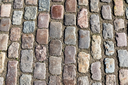 A detailed close up  old historical cobblestone roads and walkways all over europe