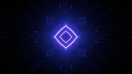 A neon blue futuristic diamond shape pattern background