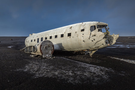 The DC 3 Plane Wreck in Solheimasandur, Vik, Icelandの写真素材