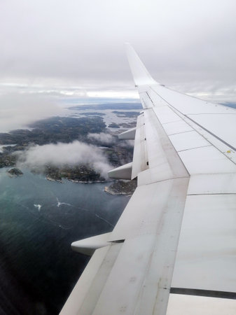 A beautiful shot of Poland and the Baltic sea from the plane