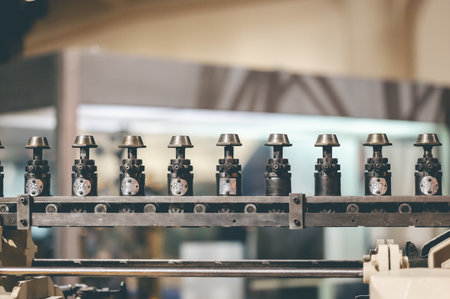 A roll forming machine in a factoryの写真素材