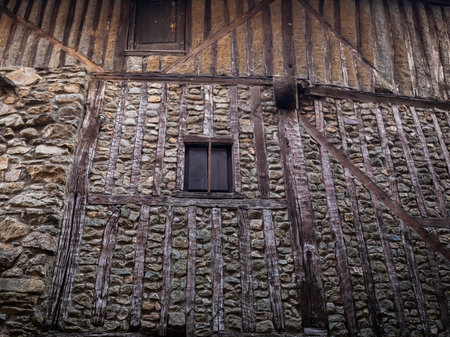 A popular architecture in the historic village of La Alberca. Salamanca. Spain.の写真素材