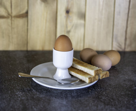 A closeup shot of boiled egg for breakfast