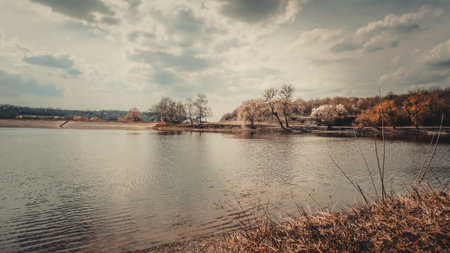 A nice autumn lake landscape